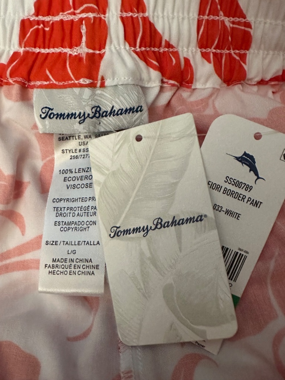 NWT TOMMY BAHAMA FIORI BORDER PANTS SZ LARGE - Picture 6 of 6